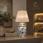 آباژور سرامیکی رو میزی - گنجشک سبز